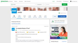 
                            9. SYKES - A complete Waste of Time | Glassdoor