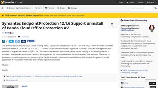 
                            9. Symantec Endpoint Protection 12.1.6 Support uninstall of Panda ...