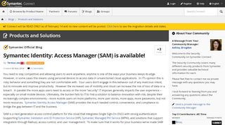 
                            6. Symantec Identity: Access Manager (SAM) is available! | Symantec ...