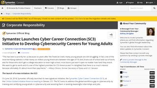 
                            3. Symantec Launches Cyber Career Connection (SC3) Initiative to ...