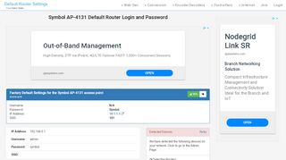
                            12. Symbol AP-4131 Default Router Login and Password - Clean CSS