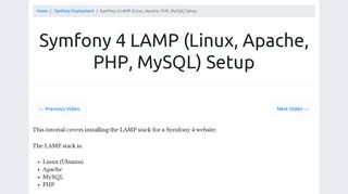 
                            8. Symfony 4 LAMP (Linux, Apache, PHP, MySQL) Setup