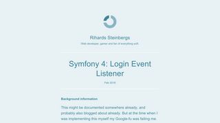 
                            11. Symfony 4: Login Event Listener - Rihards Steinbergs
