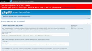 
                            8. symfony framework forum • View topic - Creating Login form with ...