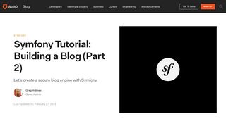 
                            10. Symfony Tutorial: Building a Blog (Part 2) - Auth0