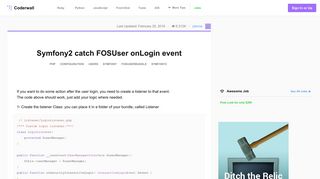 
                            5. Symfony2 catch FOSUser onLogin event (Example) - Coderwall