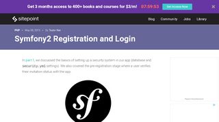 
                            2. Symfony2 Registration and Login — SitePoint