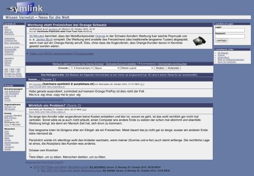 
                            11. symlink.ch | Werbung statt Freizeichen bei Orange Schweiz