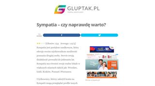 
                            13. Sympatia - opinie Plus Skargi. Warto założyć konto w 2019? - Gluptak.pl