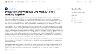 
                            10. Sympatico and Windows Live Mail 2011 not working together ...