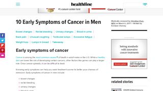 
                            7. Symptoms of Cancer in Men: Early, Advanced, and More - Healthline