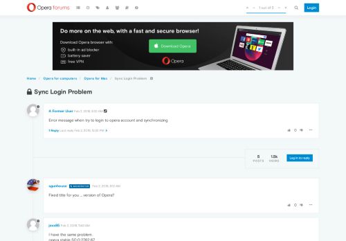 
                            2. Sync Login Problem | Opera forums