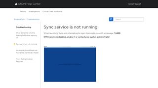 
                            10. Sync service is not running – Axon Help Center