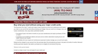 
                            8. Synchrony Car Care | M & C Tire