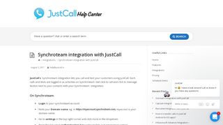 
                            5. Synchroteam integration with JustCall - JustCall Help Center