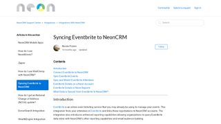 
                            4. Syncing Eventbrite to NeonCRM – NeonCRM Support Center