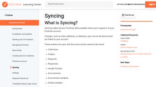 
                            8. Syncing | Postman Learning Center