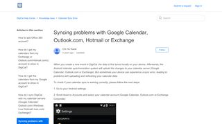 
                            10. Syncing problems with Google Calendar, Outlook.com, Hotmail or ...