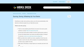
                            8. Syncing, Saving, & Backing Up Your Decks – Haiku Deck User Guide