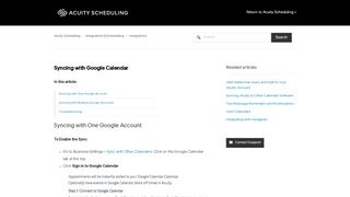 
                            3. Syncing with Google Calendar – Acuity Scheduling