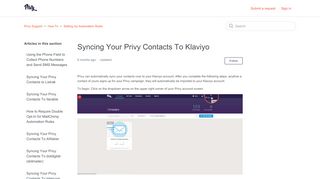 
                            13. Syncing Your Privy Contacts To Klaviyo – Privy Support