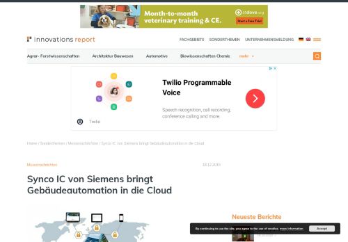 
                            8. Synco IC von Siemens bringt Gebäudeautomation in die Cloud