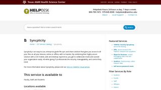 
                            6. Syncplicity – TAMHSC Help Desk