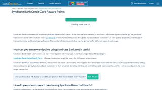 
                            3. Syndicate Bank Credit Card Reward Points: How to Earn, Redeem