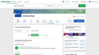 
                            12. Syndicate Bank Employee Benefits and Perks | Glassdoor.co.in
