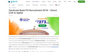 
                            6. Syndicate Bank PO Recruitment 2018 - Direct Link to Apply ...