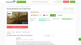 
                            10. SYNDICATE BANK VISA CREDIT CARD Reviews, Service, Online ...