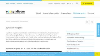 
                            5. syndicom magazin | syndicom - Gewerkschaft Medien und ...