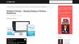 
                            10. SyndLab 2.0 Review – Boosting Ranking in 48 Hours - GlennReview