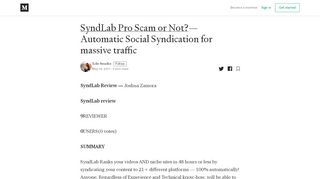 
                            9. SyndLab Pro Scam or Not?— Automatic Social Syndication for ...