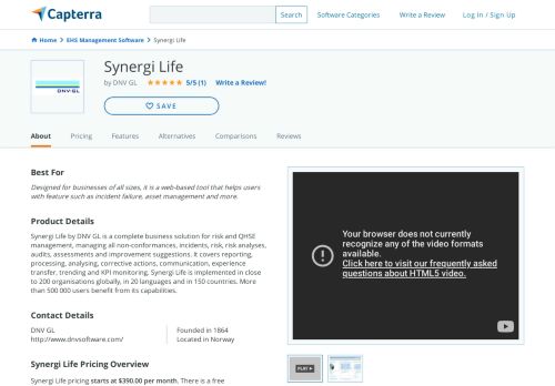 
                            9. Synergi Life Reviews and Pricing - 2019 - Capterra