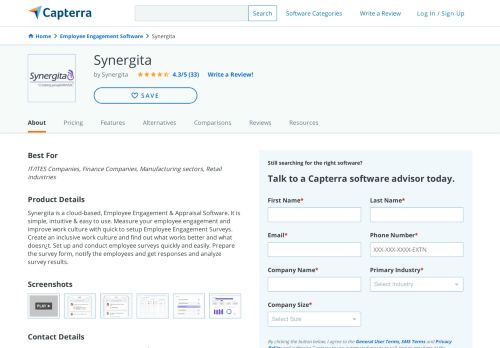 
                            8. Synergita Reviews and Pricing - 2019 - Capterra