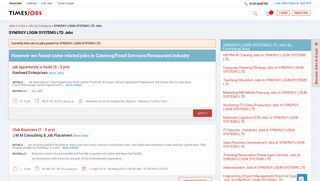 
                            7. SYNERGY LOGIN SYSTEMS LTD Jobs - TimesJobs
