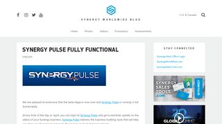 
                            13. Synergy Pulse Fully Functional - Synergy WorldWide Blog - United ...