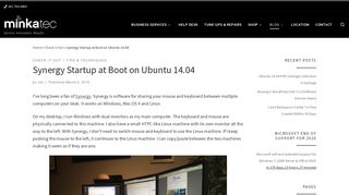 
                            10. Synergy Startup at Boot on Ubuntu 14.04 – Minkatec: Delaware ...