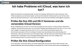 
                            10. Synium » Ich habe Probleme mit iCloud, was kann ich tun?