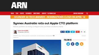 
                            12. Synnex Australia rolls out Apple CTO platform - ARN