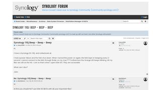 
                            2. Synology 110j Beep - Beep - Beep - Synology Forum