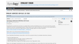 
                            7. Synology addresses DSM Blue LED issue - Synology Forum