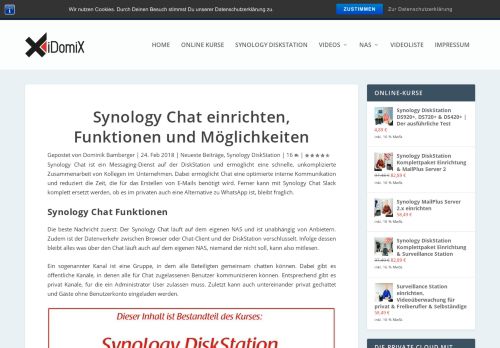 
                            4. Synology Chat einrichten, Funktionen und Möglichkeiten - iDomiX