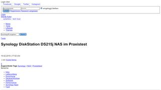
                            13. Synology DiskStation DS215j NAS im Praxistest › Cyberbloc - Cyberport