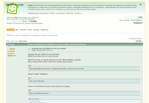 
                            11. Synology Nas mit FHEM ein und aus schalten - FHEM Forum