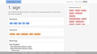 
                            7. Synonyms and Antonyms for sign | Synonym.com