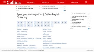 
                            13. Synonyms starting with s | Collins English Dictionary