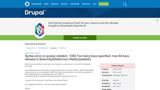 
                            10. Syntax error or access violation: 1069 Too many keys specified; max ...