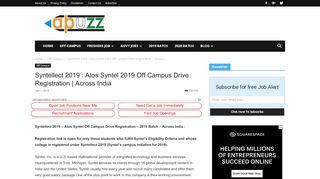 
                            6. Syntellect 2019 : Atos Syntel 2019 Off Campus Drive ... - Apuzz Jobs